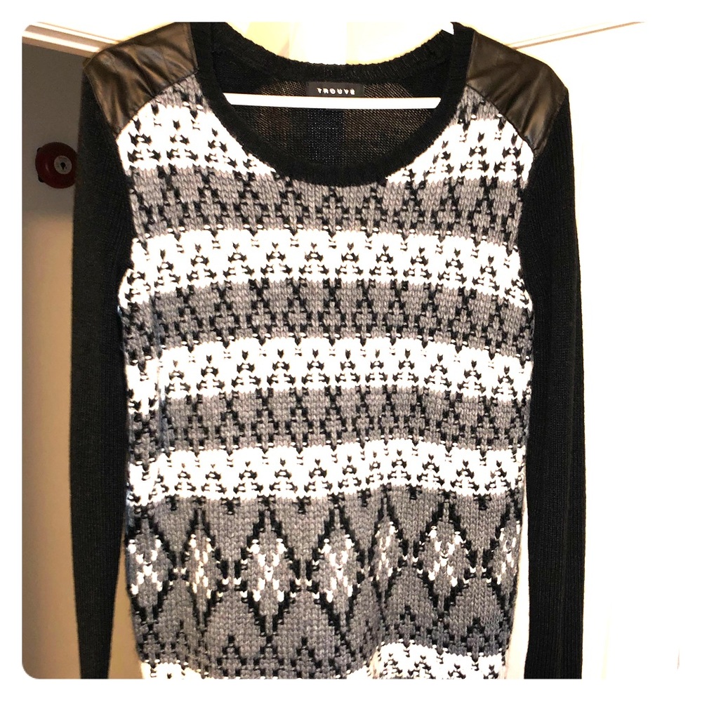 Black and White Knit Sweater